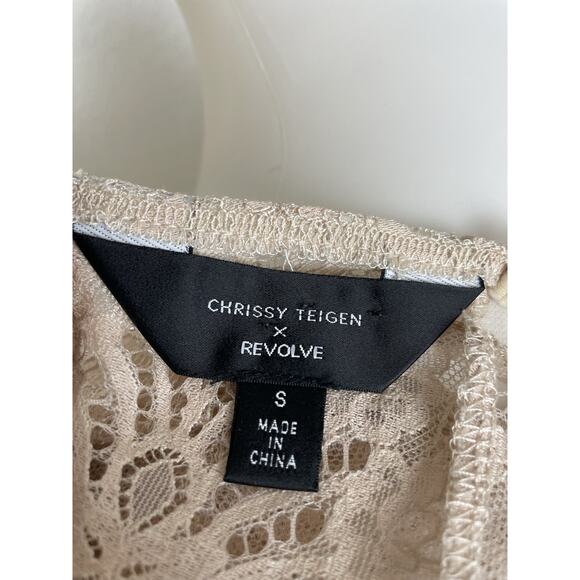 Chrissy Teigen Revolve Lingerie Bodysuit Teddy Sheer Mesh - Picture 13 of 14